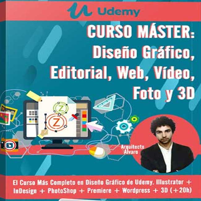 Curso MÁSTER Diseño Gráfico, Editorial, Web, Vídeo, Foto y 3D – Udemy